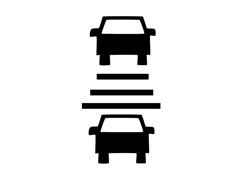 נורית בקרת שיוט אדפטיבית (ACC) מוגדרת עם רכב מלפנים